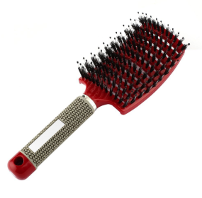 Hairbrush Anti Klit Brushy Haarborstel Women Detangler Hair Brush Bristle Nylon Scalp Massage Teaser Hair Brush Comb (Brush-Quantity: Brush-1pc, Color: Red)